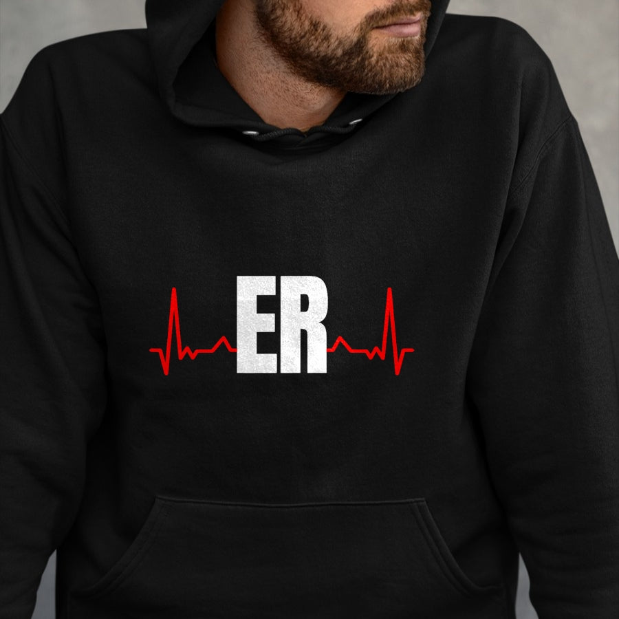 Funny Nurse Shirt, Nurse Unisex T-Shirt/Hoodie/Sweatshirt HLT00 -Emergency Medicine Emergency room Nurse ER Heartbeat T-Shirt