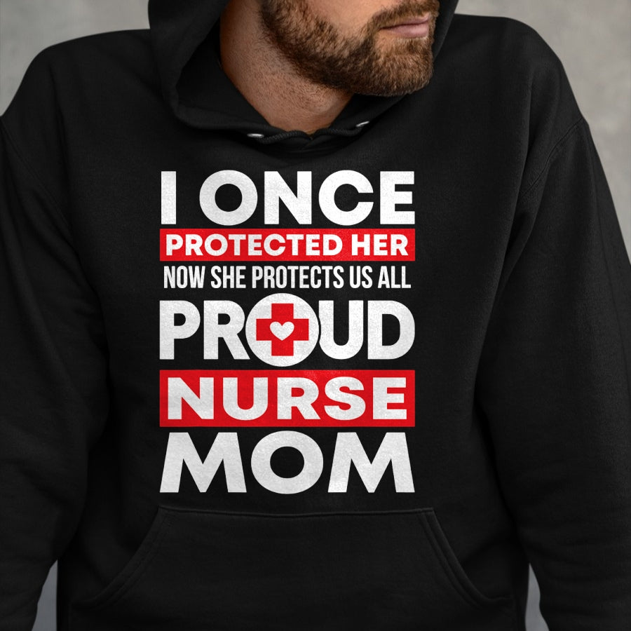 Funny Nurse Shirt, Nurse Unisex T-Shirt/Hoodie/Sweatshirt HLT00 - Proud Nurse Mom Love RN Daughter T-Shirt