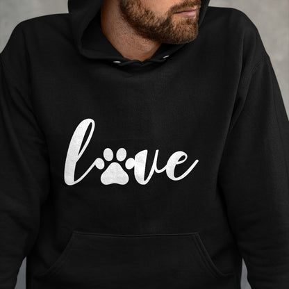 Cat Love Shirt, Funny Cat Lover Gift UnisexT-Shirt/Hoodie/Sweatshirt HLT00 - Paw Print Love Heart Funny Cool Dog Cat Mom Pet Animal Lover T-Shirt Small