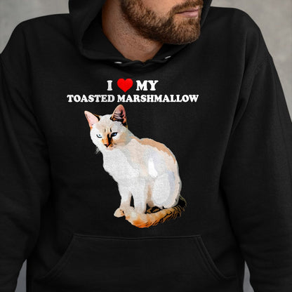 Cat Love Shirt, Funny Cat Lover Gift UnisexT-Shirt/Hoodie/Sweatshirt HLT00 - I Love My Toasted Marshmallow Flame Point Siamese Cat Kitten T-Shirt (1)
