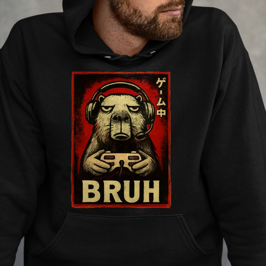 Cute Capybara Shirt, Funny Capybara Unisex T-Shirt/Hoodie/Sweatshirt HLT00 - Funny Capybara Gamer Bruh Graphic Tee Men Boys Teens Gaming T-Shirt