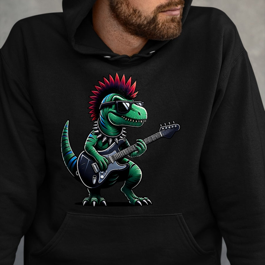 Guitar Lover Shirt, Funny Guitar UnisexT-Shirt/Hoodie/Sweatshirt HLT00 - Cute Punk Dinosaur, Rock_n Roll Goth Dino, Guitar Band Funny T-Shirt