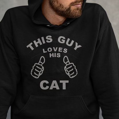 Cat Love Shirt, Funny Cat Lover Gift UnisexT-Shirt/Hoodie/Sweatshirt HLT00 - This Guy Loves His Cat Pet Owners Kitten Cat Dad Cat Man T-Shirt