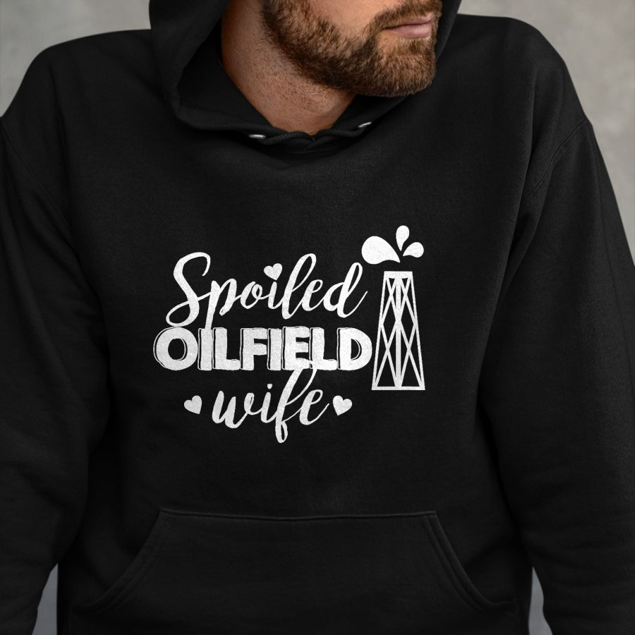 Best Wife Shirt, Wife and Husband Unisex T-Shirt/Hoodie/Sweatshirt HLT00 - Gift for wife T shirt, spoiled wife   Spoiled Oilfield Wife T-Shirt
