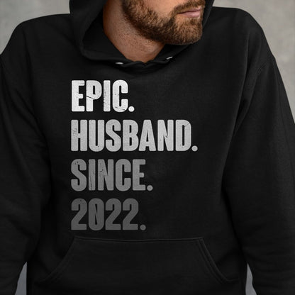 Best Wife Shirt, Wife and Husband Unisex T-Shirt/Hoodie/Sweatshirt HLT00 - 2nd Year Wedding Anniversary Best Epic Husband Since 2022 T-Shirt