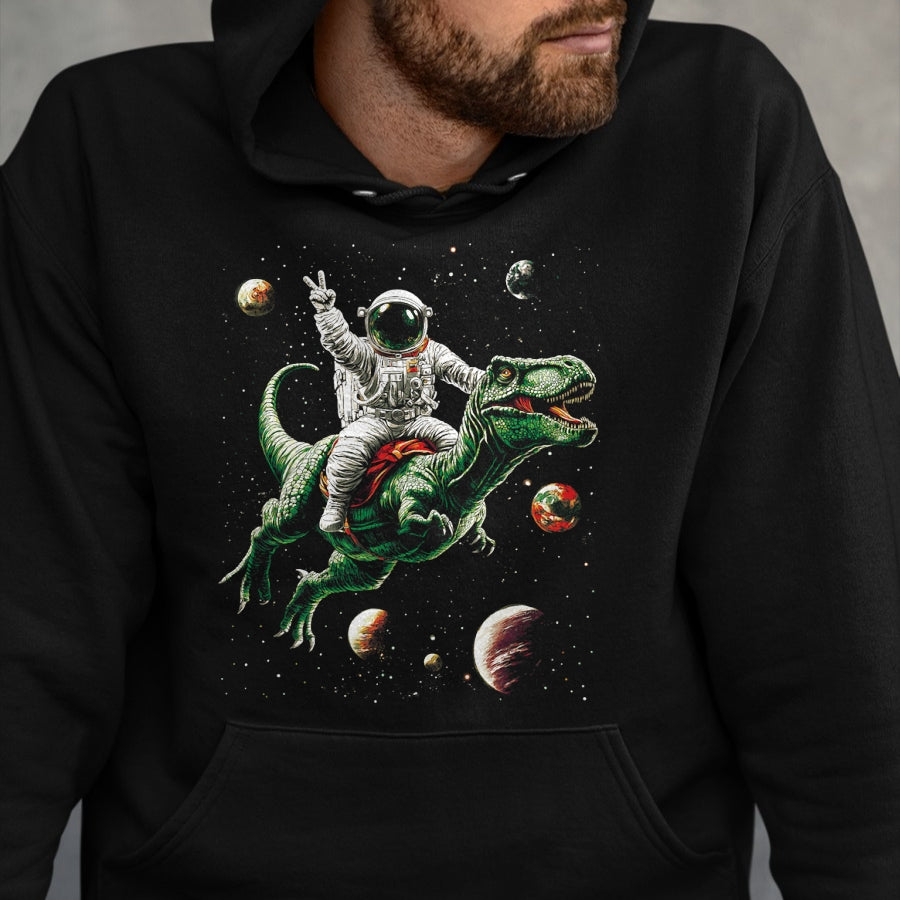 Best Dinosaur Lover Shirt, Funny Dinosaur UnisexT-Shirt/Hoodie/Sweatshirt HLT00 - Astronaut Dinosaur T Rex Outer Space Science Galaxy Universe T-Shirt