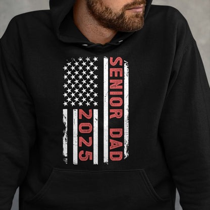 Gift for Dad Shirt, Funny Dad Unisex T-Shirt/Hoodie/Sweatshirt HLT00 – Senior Dad 2025 US Flag Class Of 2025 Dad Of Senior 2025 T-Shirt