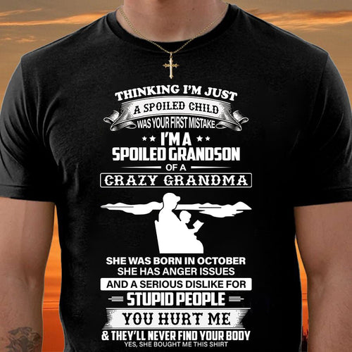 Spoiled by Grandma Shirt October Edition – From Grandma to Grandson NTTD10 (SKU-GMS2-10)