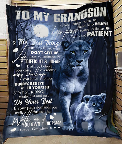 Special Gift for Your Grandson - From Grandma Blanket (SKUB11-135)