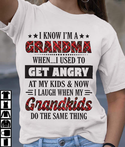 KNOW I'M A GRANDMA WHEN... I USED TO GET ANGRY AT MY KIDS & NOW I LAUGH WHEN MY GRANDKIDS DO THE SAME THING - from grandma NTTD00 (SKU07-111)