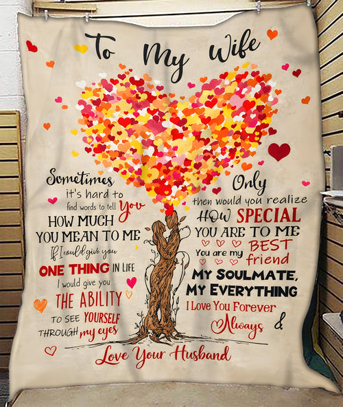 TO MY WIFE - GIFT FROM HUSBAND - Sherpa Fleece Quilt Blanket (SKU26B-01191)