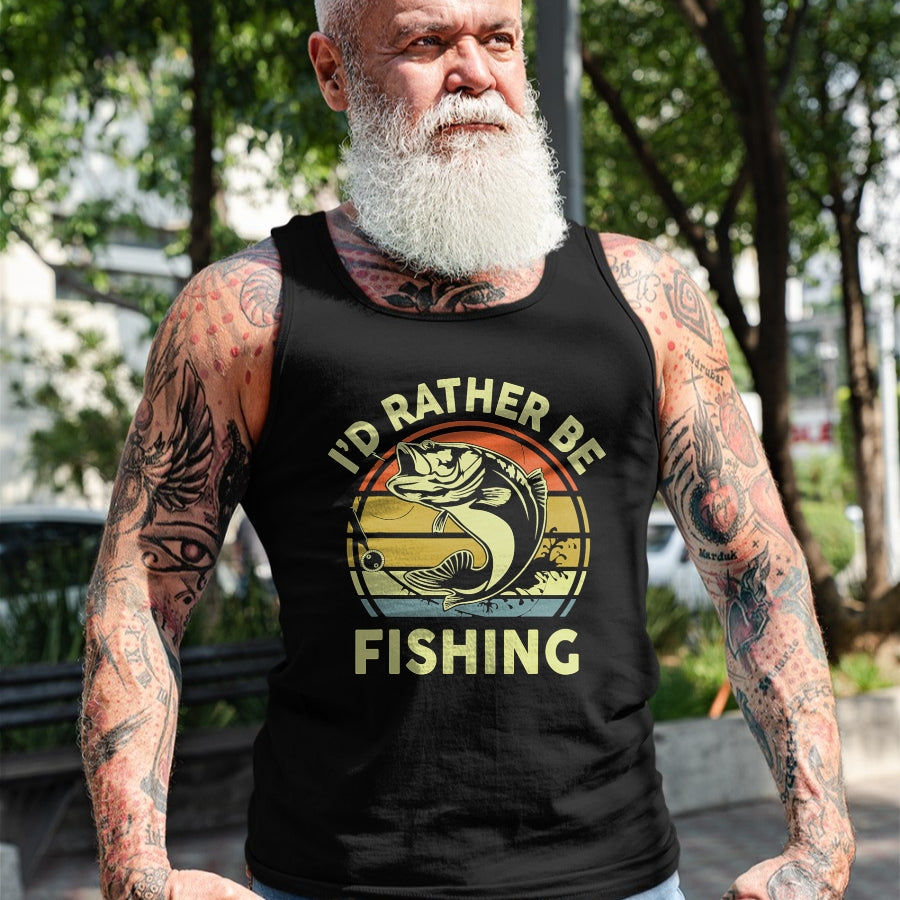 Funny Fishing Shirt, Gift For Fishing Lover Unisex T-Shirt/Hoodie/Sweatshirt HLT00 - Men_s Fishing Id Rather Be Fishing Graphic Tee Funny Fishing T-Shirt