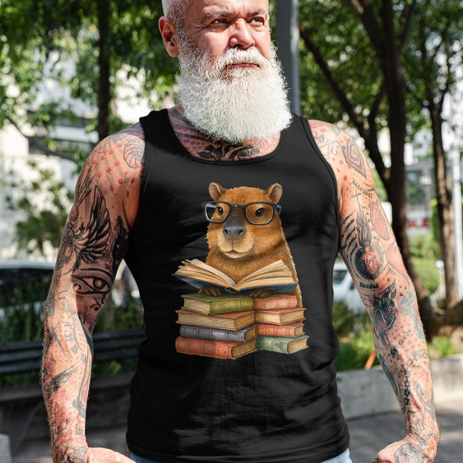 Cute Capybara Shirt, Funny Capybara Unisex T-Shirt/Hoodie/Sweatshirt HLT00 - Cute Capybara Reading Books Funny Animal Capybara Bookworms T-Shirt