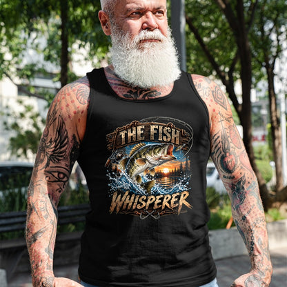 Funny Fishing Shirt, Gift For Fishing Lover Unisex T-Shirt/Hoodie/Sweatshirt HLT00 - The Fish Whisperer Funny Bass Fishing Sunset Angler T-Shirt