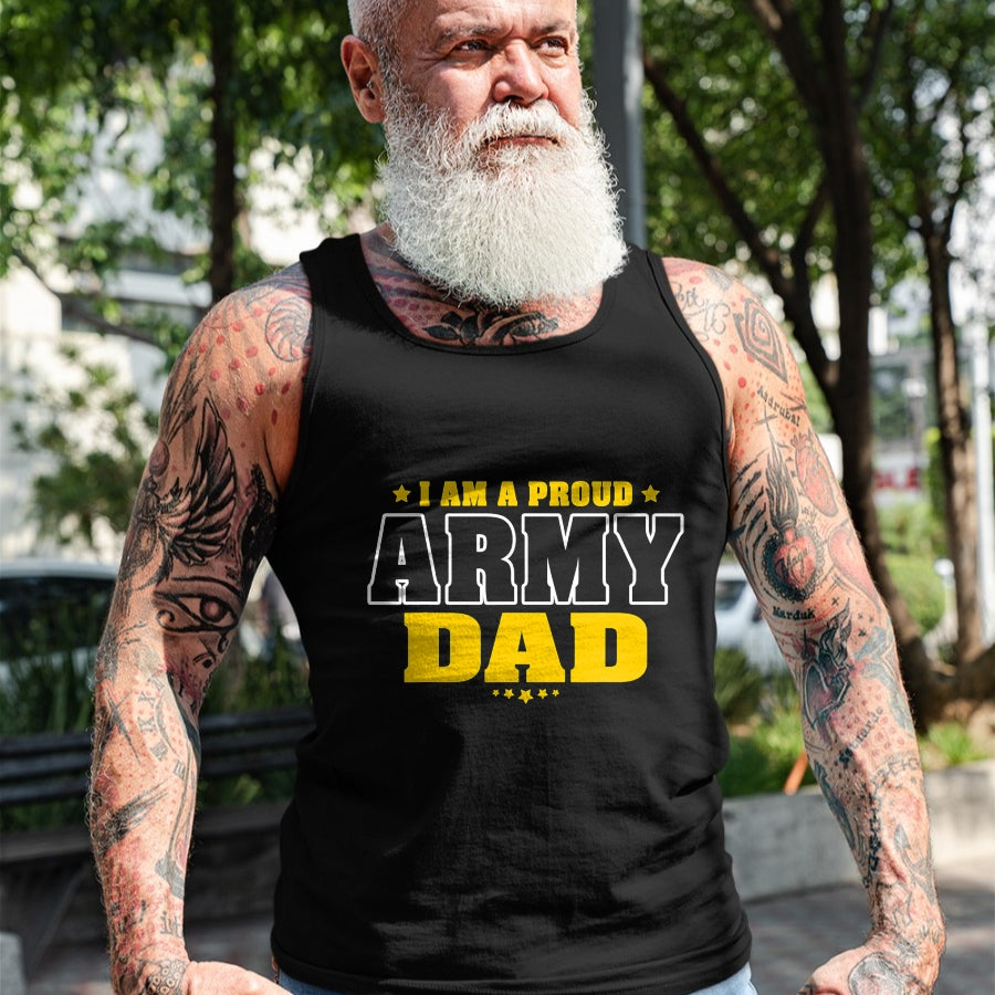 Gift for Dad Shirt, Funny Dad Unisex T-Shirt/Hoodie/Sweatshirt HLT00 – Mens I Am A Proud Army Dad Patriotic Pride Military Father T-Shirt