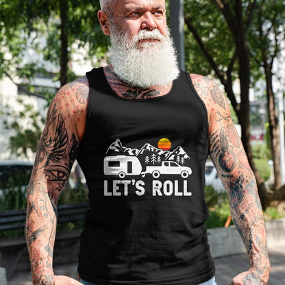 Funny Camping Shirt, Gift For Camping Lover Unisex T-Shirt/Hoodie/Sweatshirt HLT00 - Let_s Roll Caravan Camping Trailer Mountains Camper T-Shirt