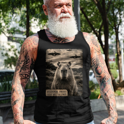 Cute Capybara Shirt, Funny Capybara Unisex T-Shirt/Hoodie/Sweatshirt HLT00 - Funny Capybara Graphic Tee Alien UFO Evidence Photo Vintage T-Shirt