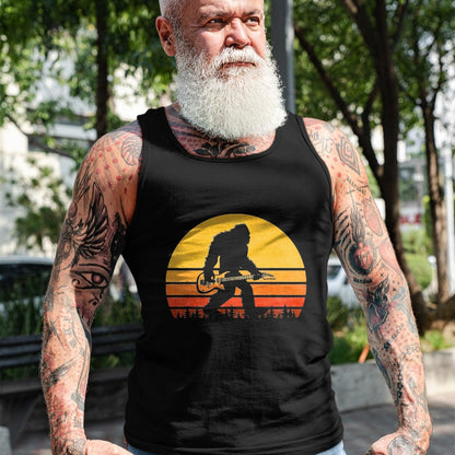 Guitar Lover Shirt, Funny Guitar UnisexT-Shirt/Hoodie/Sweatshirt HLT00 - Retro Bigfoot Guitar T-Shirt, Vintage Sasquatch Rocker Tee T-Shirt, Men, Black, 3X-Large
