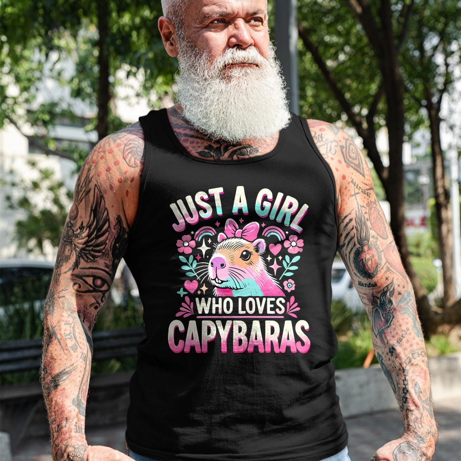 Cute Capybara Shirt, Funny Capybara Unisex T-Shirt/Hoodie/Sweatshirt HLT00 - Capybara Just a Girl who loves Capybaras T-Shirt (3)
