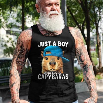 Cute Capybara Shirt, Funny Capybara Unisex T-Shirt/Hoodie/Sweatshirt HLT00 - Just A Boy Who Loves Capybaras T-Shirt