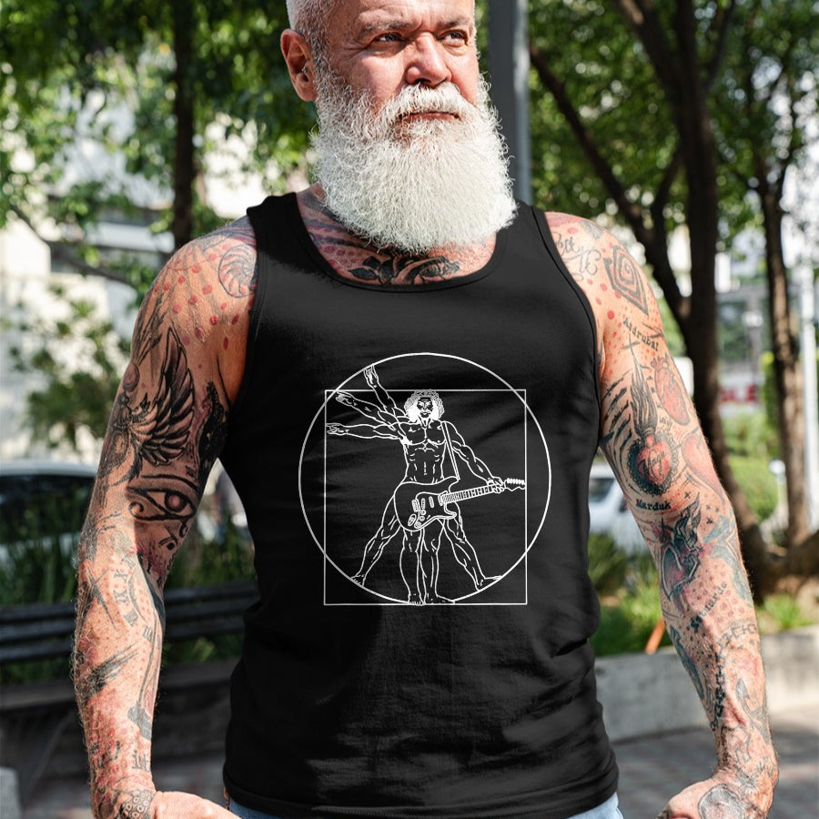 Guitar Lover Shirt, Funny Guitar UnisexT-Shirt/Hoodie/Sweatshirt HLT00 - Guitar Da Vinci Vitruvian Man Guitar Player Musicians T-Shirt