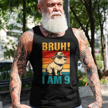 Cute Capybara Shirt, Funny Capybara UnisexT-Shirt/Hoodie/Sweatshirt HLT00 - 9 Year Old Birthday Boy Capybara Bruh It_s My 9th Birthday T-Shirt (1)