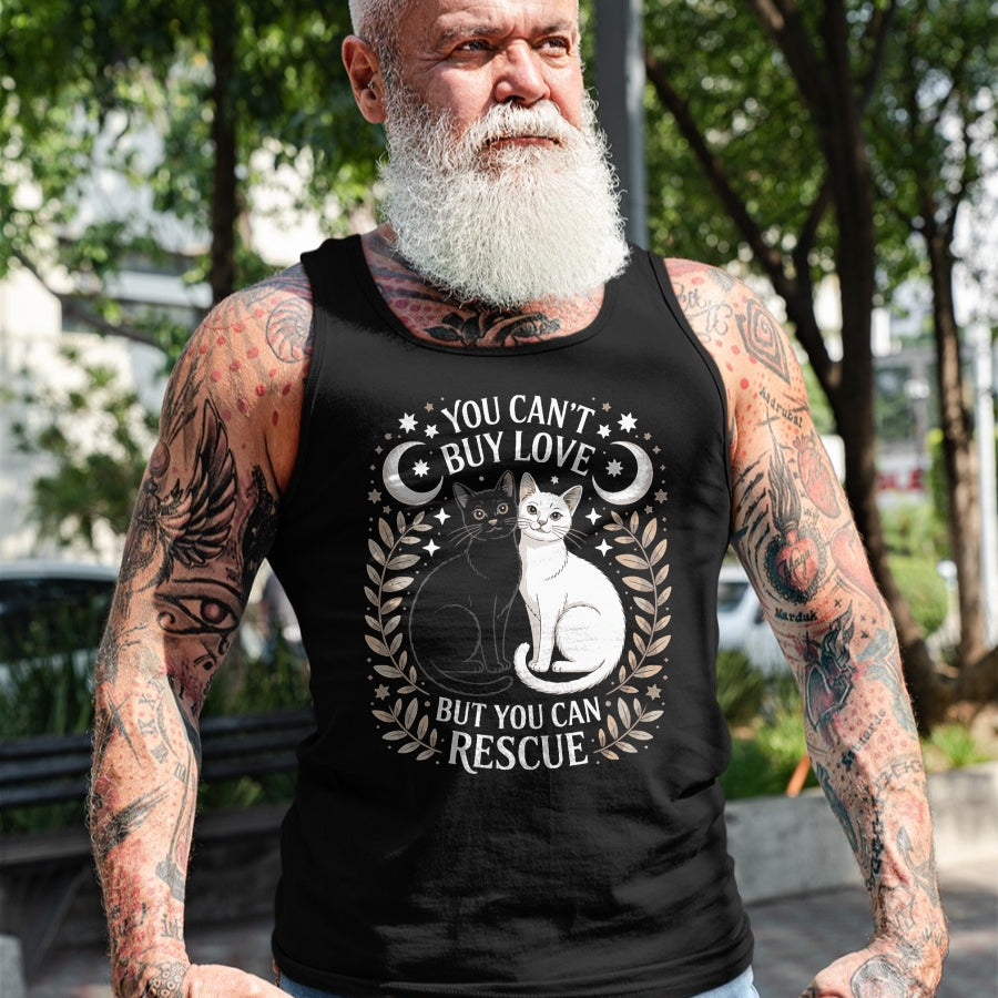 Cat Love Shirt, Funny Cat Lover Gift UnisexT-Shirt/Hoodie/Sweatshirt HLT00 - Women_s You Can_t Buy Love But You Can Rescue It Cat Lovers V-Neck T-Shirt