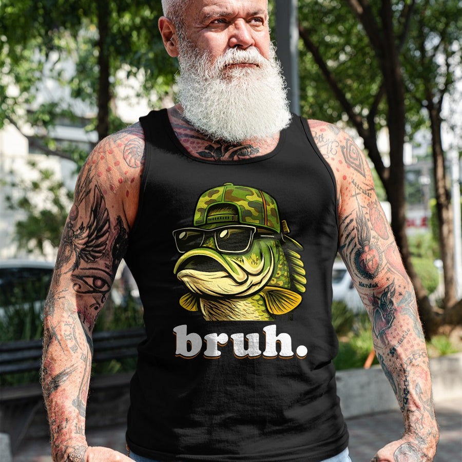 Funny Fishing Shirt, Gift For Fishing Lover Unisex T-Shirt/Hoodie/Sweatshirt HLT00 - Bruh Fishing Camo Bass Fish Funny Boys Kids Camouflage T-Shirt