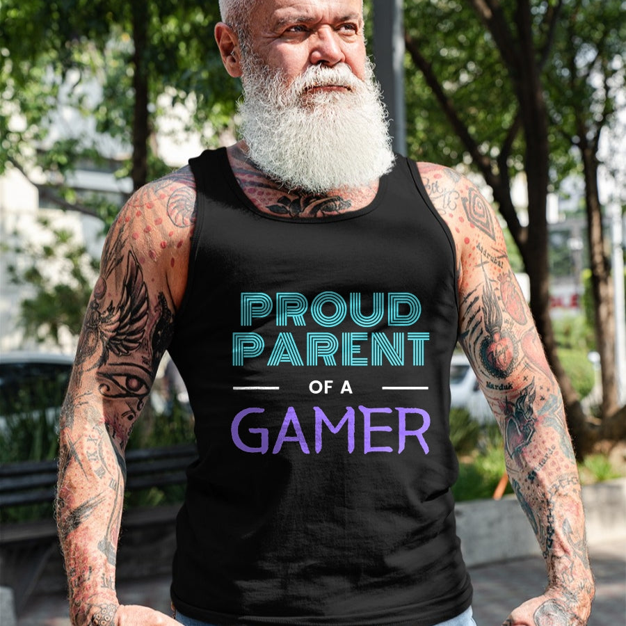 Gift for Dad Shirt, Funny Dad Unisex T-Shirt/Hoodie/Sweatshirt HLT00 – Proud Parent Of A Gamer - Fathers Day Mothers Day Gamer Kid T-Shirt