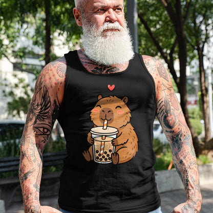 Cute Capybara Shirt, Funny Capybara UnisexT-Shirt/Hoodie/Sweatshirt HLT00 - Capybara Boba Bubble Milk Tea Cute Capy Rodent Men Women Kid T-Shirt
