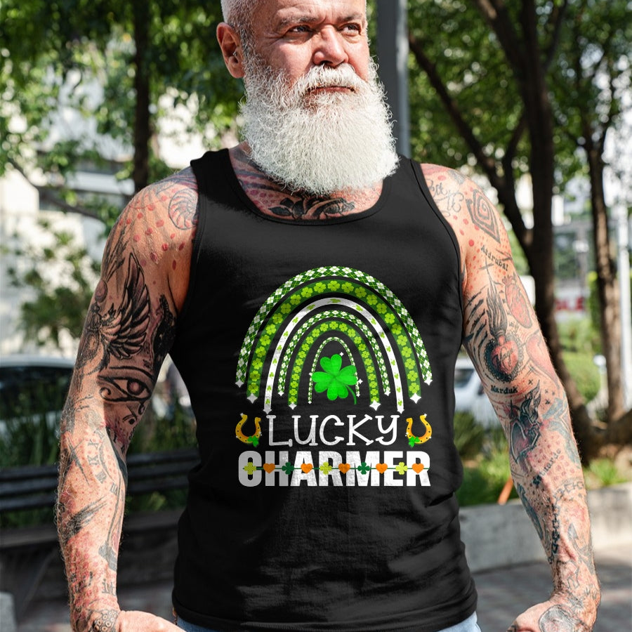 Patrick Day Shirts for Family, Funny Patrick Day shirts, st patrick's day Unisex T-Shirt/Hoodie/Sweatshirt HLT00 - Lucky Charmer Funny St Patrick Day  Rainbow Shamrock T-Shirt