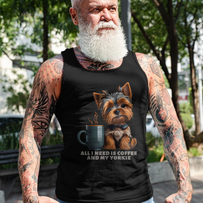 Dog Love Shirt, Dog Lover Gift T-Shirt/Hoodie/Sweatshirt HLT00 - All I Need Is Coffee And My Yorkie Funny Yorkie Dog Mom T-Shirt