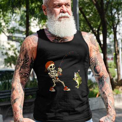 Funny Fishing Shirt, Gift For Fishing Lover Unisex T-Shirt/Hoodie/Sweatshirt HLT00 - Halloween Skeleton Fishing Bass Fisherman Funny Spooky T-Shirt