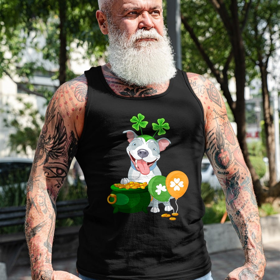 Patrick Day Shirts for Family, Funny Patrick Day shirts, st patrick's day Unisex T-Shirt/Hoodie/Sweatshirt HLT00 - Pitbull Dog Irish Leprechaun Balloon Saint St Patrick Day T-Shirt