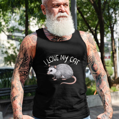 Cat Love Shirt, Funny Cat Lover Gift UnisexT-Shirt/Hoodie/Sweatshirt HLT00 - I Love My Cat Opossum T-Shirt, Men, Black, X-Large