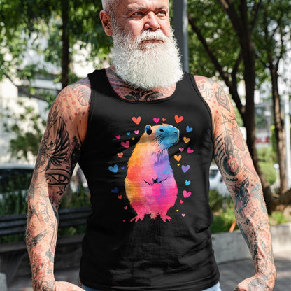 Cute Capybara Shirt, Funny Capybara Unisex T-Shirt/Hoodie/Sweatshirt HLT00 - Colorful Capybara Hearts Long Sleeve T-Shirt