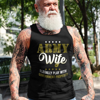 Best Wife Shirt, Wife and Husband Unisex T-Shirt/Hoodie/Sweatshirt HLT00 - Gift for wife T shirt, lucky wife   Army Veteran Wife Shirt Proud Army Wife Gift Tank Top