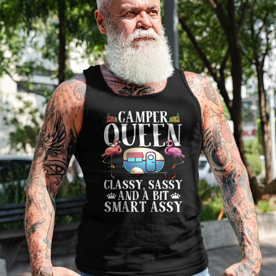 Funny Camping Shirt, Gift For Camping Lover Unisex T-Shirt/Hoodie/Sweatshirt HLT00 - Funny Camper Queen Sassy Gift for Women RV Camping Lovers T-Shirt