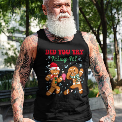 Funny Nurse Shirt, Nurse Unisex T-Shirt/Hoodie/Sweatshirt HLT00 - Funny Nurse Christmas Gingerbread Man Did You Try Icing It T-Shirt