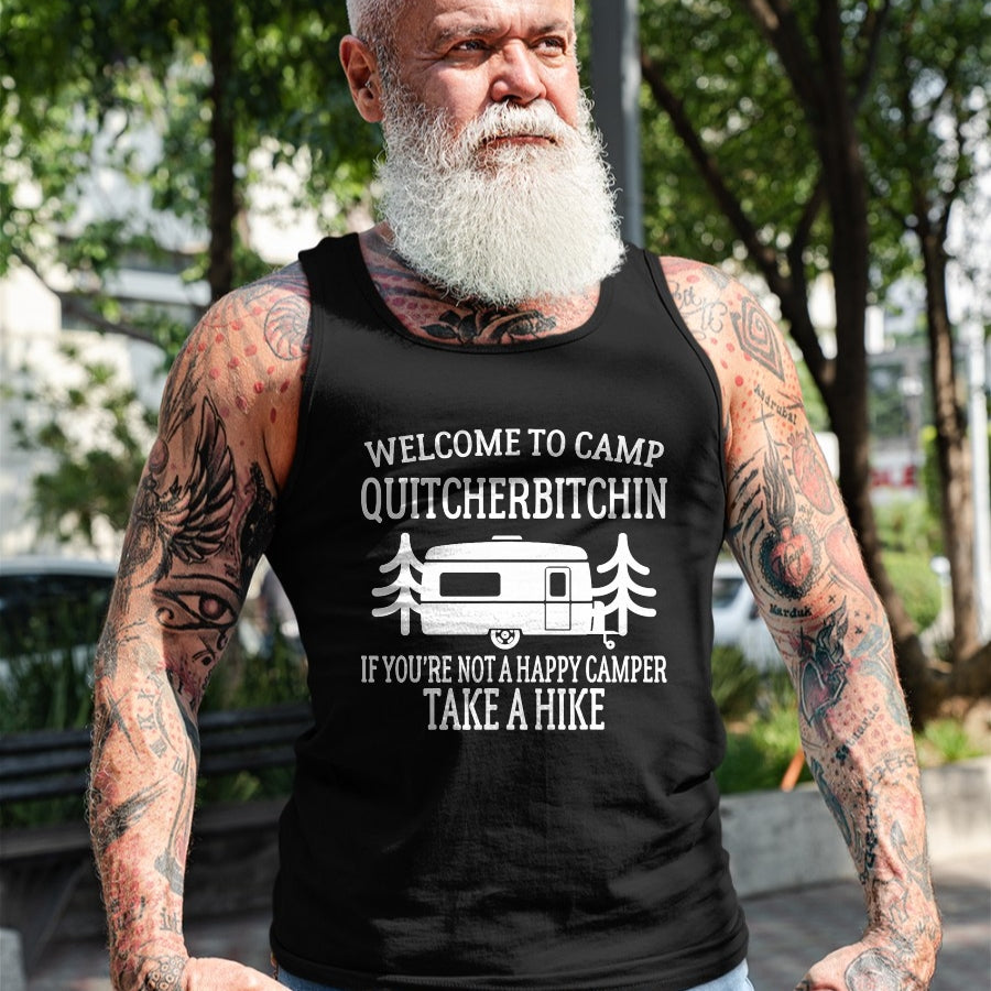 Funny Camping Shirt, Gift For Camping Lover Unisex T-Shirt/Hoodie/Sweatshirt HLT00 - Welcome to Camp Quitcherbitchin - Funny Camping T-Shirt