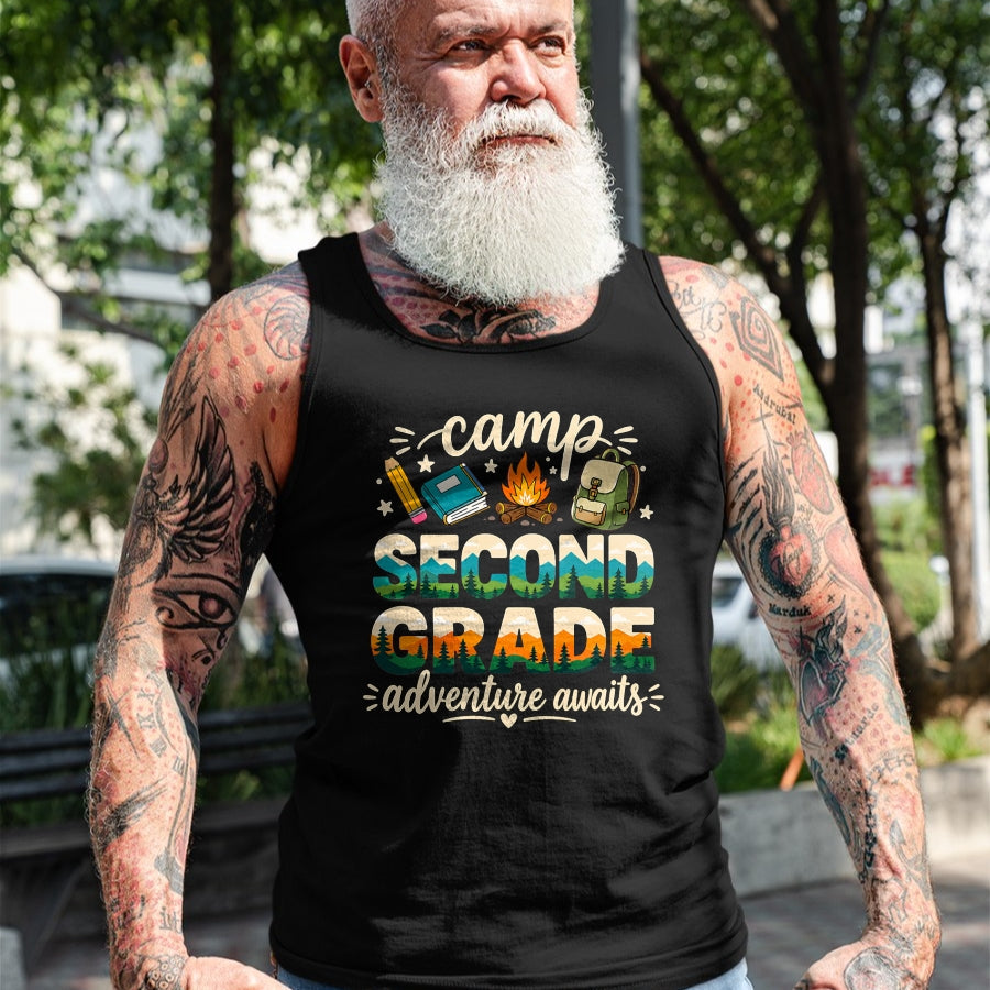 Best Teacher Shirt, Funny Teacher UnisexT-Shirt/Hoodie/Sweatshirt HLT00 - Camp Second Grade Adventure Awaits Girl Teacher Boy Kids T-Shirt