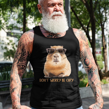 Cute Capybara Shirt, Funny Capybara Unisex T-Shirt/Hoodie/Sweatshirt HLT00 - Funny Graphic Don_t Worry Be Capy Capybara T-Shirt