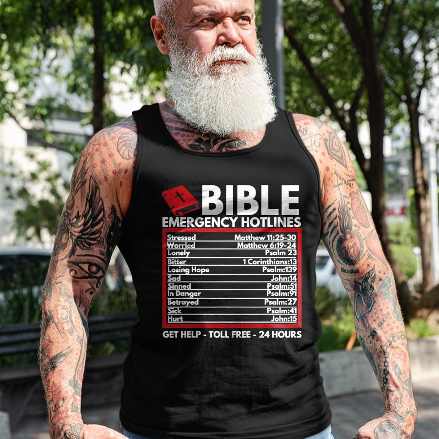 Christian Tee, Christian Faith Unisex T-Shirt/Hoodie/Sweatshirt HLT00 -  Bible Emergency Numbers - Funny Christian Bible & Jesus T-Shirt