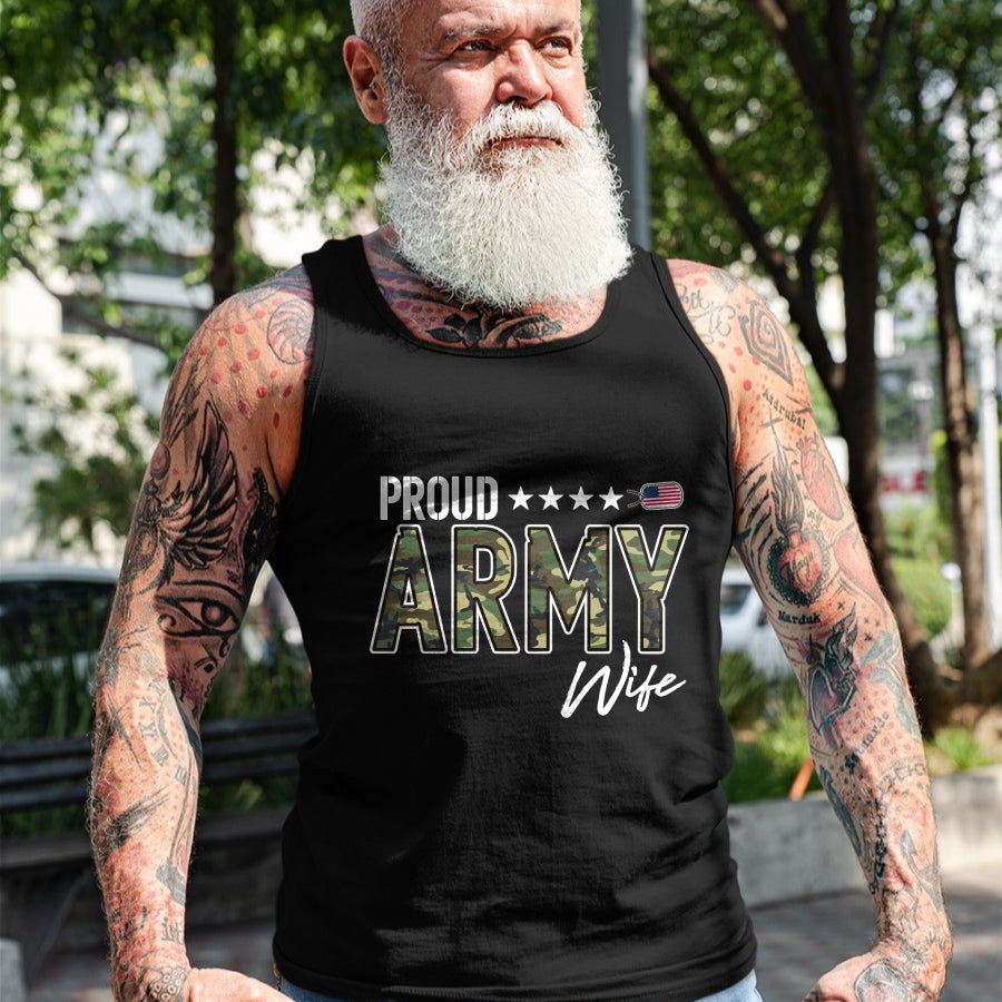 Best Wife Shirt, Wife and Husband Unisex T-Shirt/Hoodie/Sweatshirt HLT00 - Gift for wife T shirt, lucky wife   OCP Proud Army Wife Pullover Hoodie