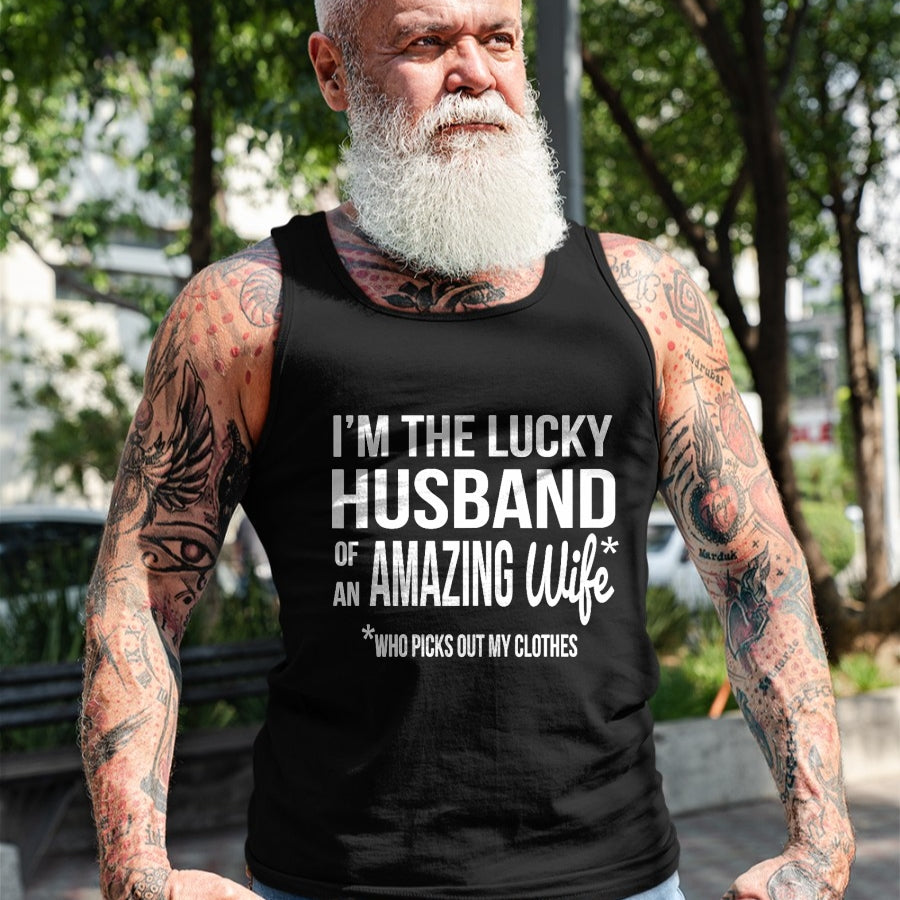 Best Wife Shirt, Wife and Husband Unisex T-Shirt/Hoodie/Sweatshirt HLT00 - Gift for wife T shirt, lucky wife   Womens Lucky Husband Of A Wife Who Picks Out My Clothes V-Neck T