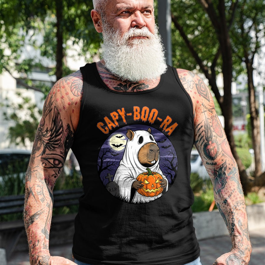Cute Capybara Shirt, Funny Capybara UnisexT-Shirt/Hoodie/Sweatshirt HLT00 - Capy-Boo-Ra Cute Capybara Boo Ghost Funny Cappy Halloween T-Shirt