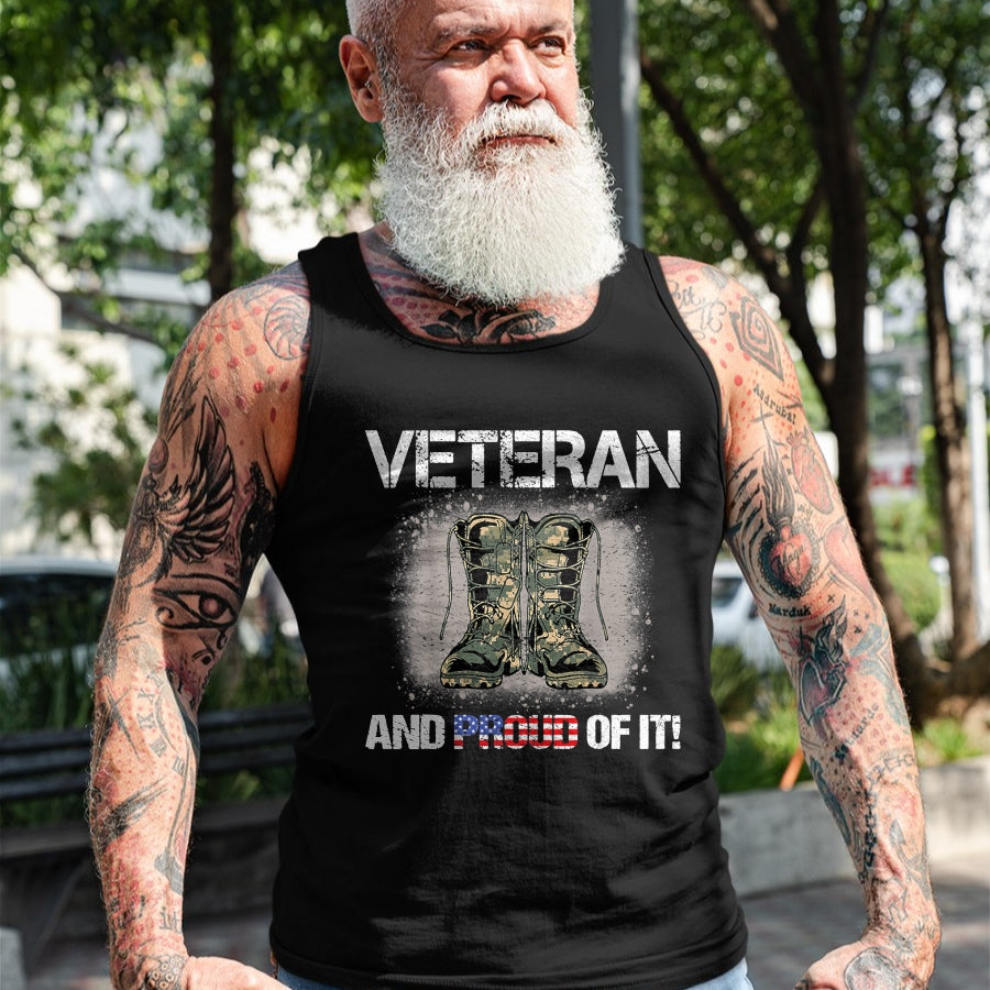 Gift for Dad Shirt, Funny Dad Unisex T-Shirt/Hoodie/Sweatshirt HLT00 – Veteran and Proud of it  Veterans & Father_s Day T-Shirt