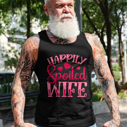 Best Wife Shirt, Wife and Husband Unisex T-Shirt/Hoodie/Sweatshirt HLT00 - Gift for wife T shirt, spoiled wife   Womens Funny Wife Happily Spoiled Wife V-Neck T-Shirt (5)