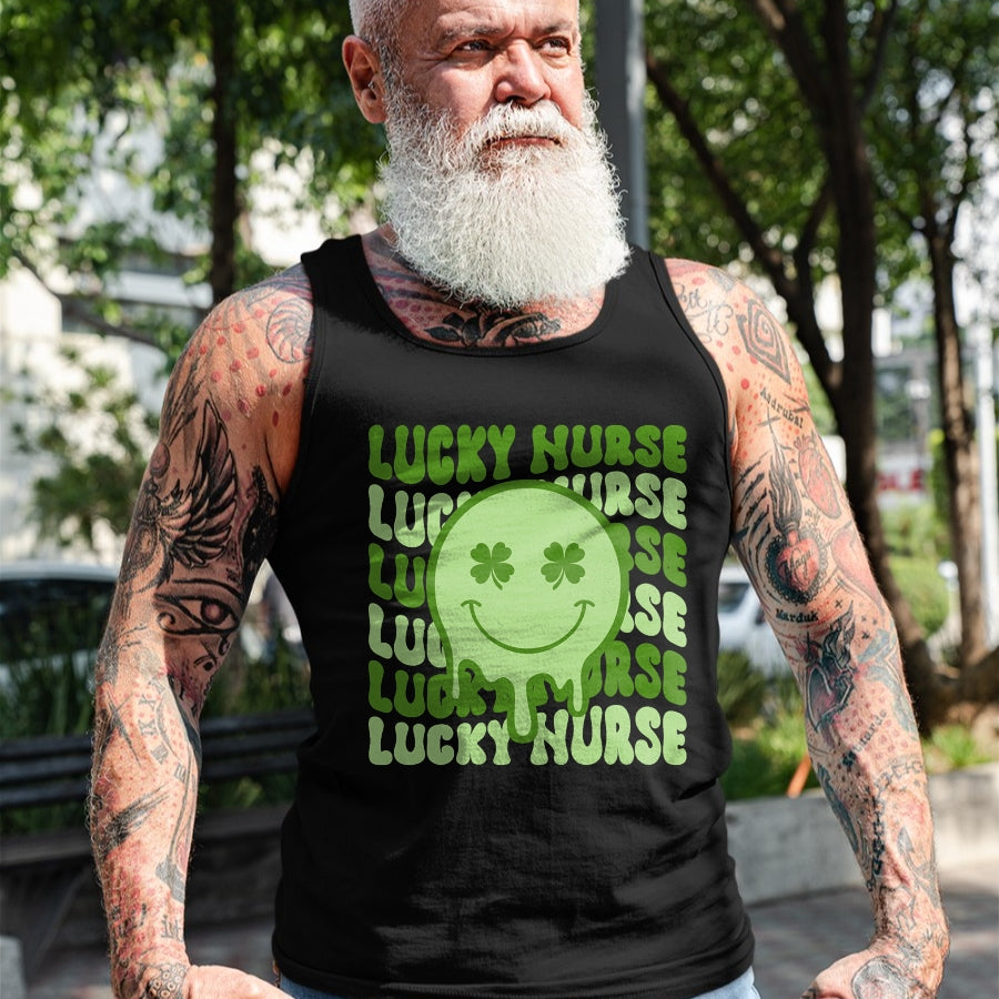 Patrick Day Shirts for Family, Funny Patrick Day shirts, st patrick's day Unisex T-Shirt/Hoodie/Sweatshirt HLT00 - Lucky Nurse Retro Groovy St Patrick Day Hippie Shamrock T-Shirt