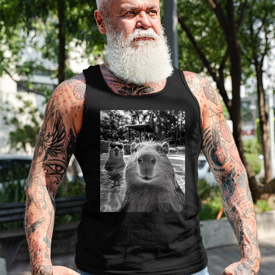 Cute Capybara Shirt, Funny Capybara Unisex T-Shirt/Hoodie/Sweatshirt HLT00 - Funny Capybara Selfie T Shirts for Men and Women Cute Animal Tees